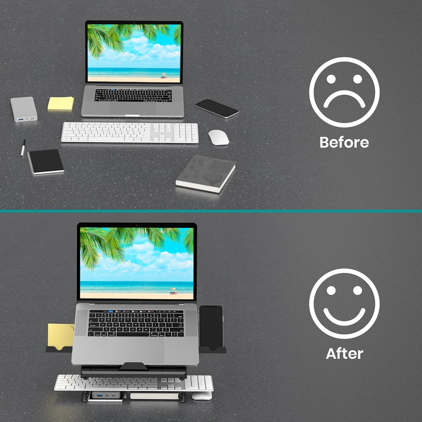 Supporto per Notebook e Tablet 10-15.6'' Ergonomico Nero