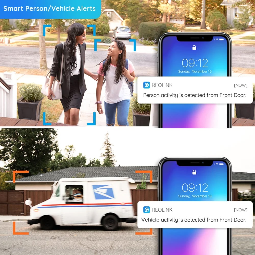 Telecamera WiFi Dual Band 5MP IP67 con Rilevamento di Persone e Veicoli, W320