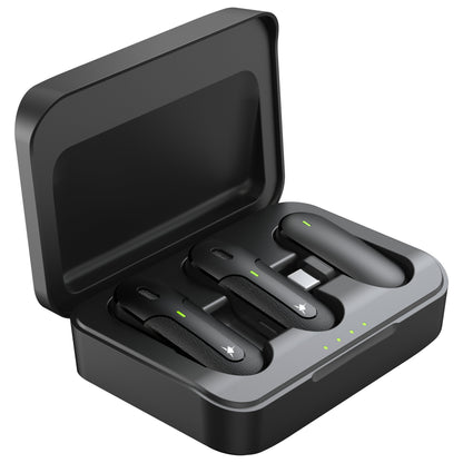 Set 2 Mini Microfoni Lavalier Wireless con Ricevitore USB-C e Custodia di Ricarica, IKORO
