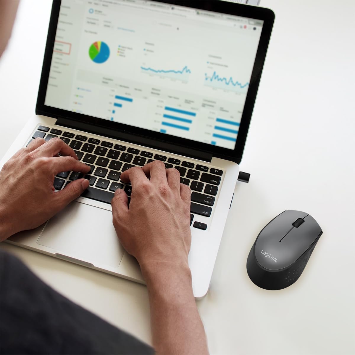 Mouse Ottico Wireless Ricevitore USB-C 1200 Dpi Nero