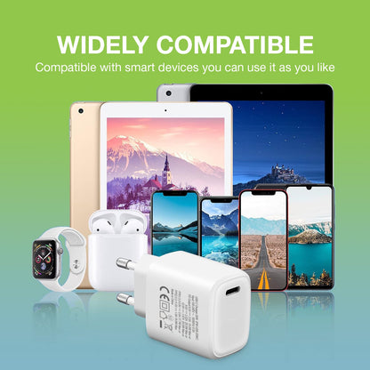 Caricatore Alimentatore GaN USB-C da Muro 20W