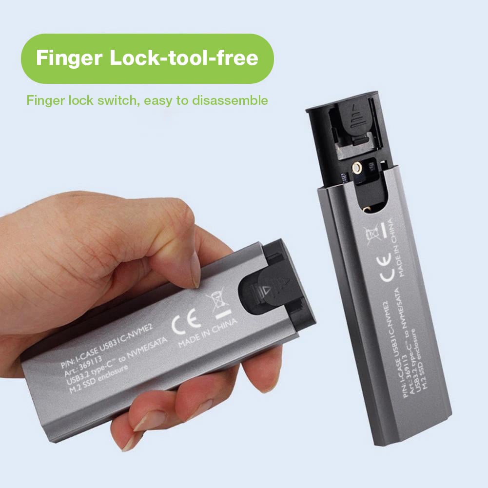 Box Esterno USB-C USB3.2 Gen2 NVMe/SATA M.2 SSD