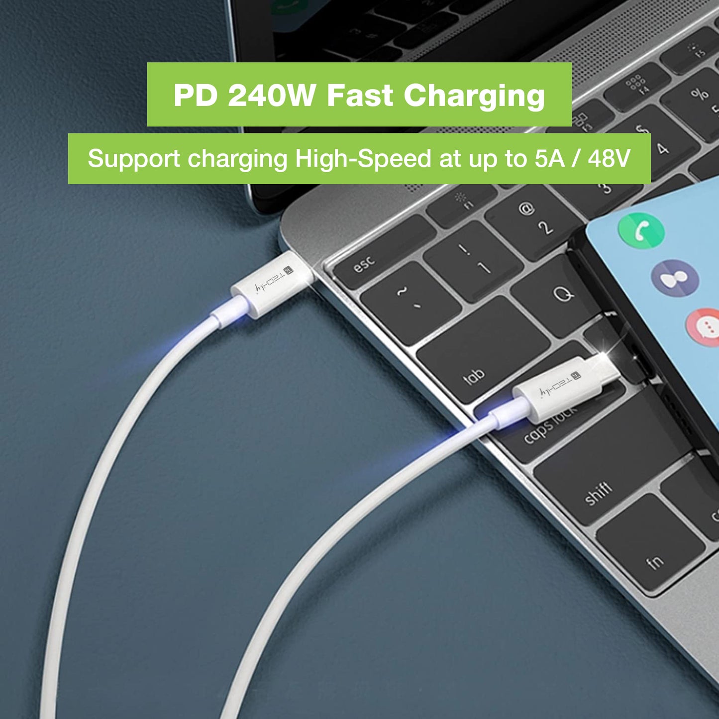 Cavo USB4 Gen3 EPR USB-C M/M 40G 240W PD3.1 8K E-Mark Certificato 1m