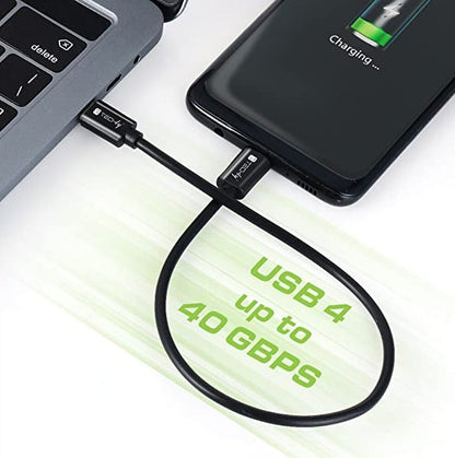 Cavo USB 4 Gen 3 Type-C Thunderbolt M/M E-Mark 8K 40Gbps 100W PD 0,8m Nero
