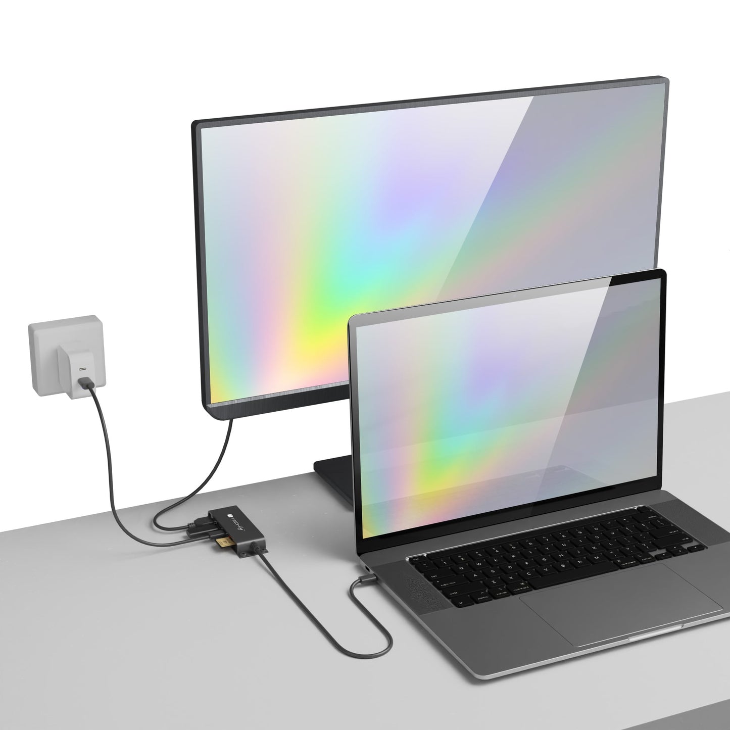 Docking Station 5 in 1 USB-C Hub HDMI con Lettore Micro SD/SD