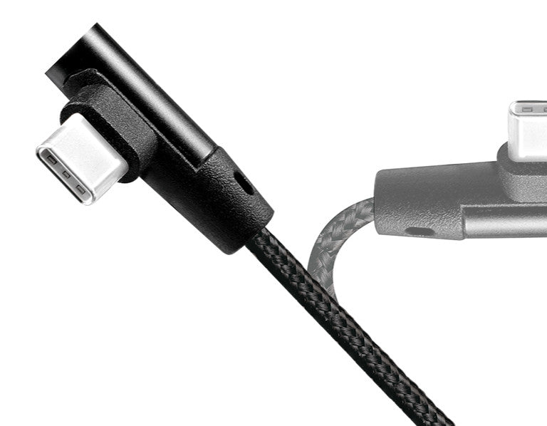 Cavo HighSpeed USB-C Maschio Angolato/USB-A Maschio Dritto 0,3 metri Nero