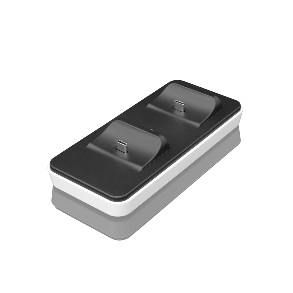 Docking Station Base Ricarica Doppio Controller PS5 USB-C Bianco/Nero