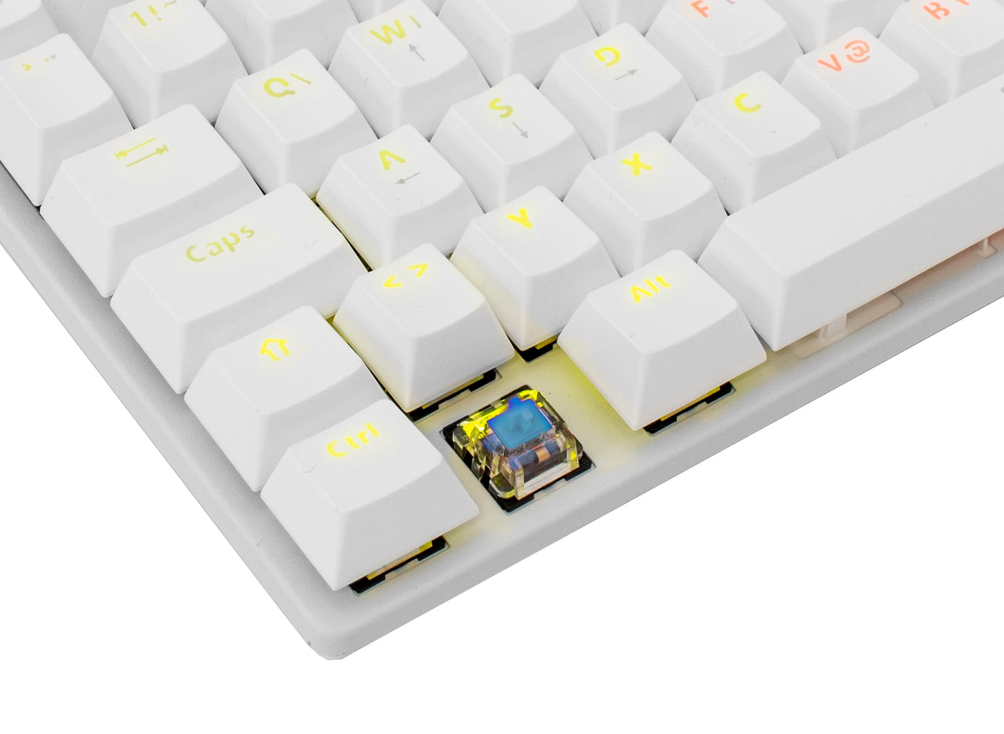 Tastiera Gaming Meccanica USB Anti Ghosting Retroilluminazione LED RGB 87 Tasti Bianco, COMMANDOS