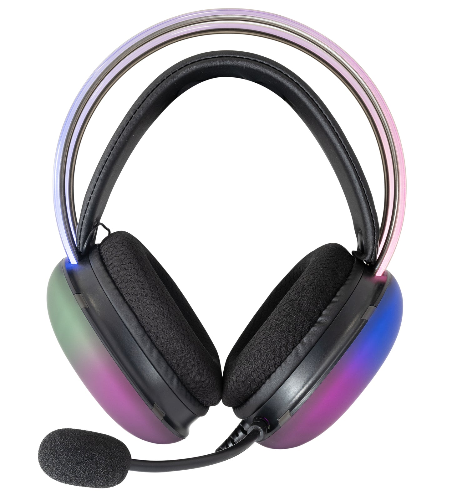 Cuffia Gaming Stereo con Microfono e Illuminazione RGB su Cuffie e Archetto Nero FIREFLY