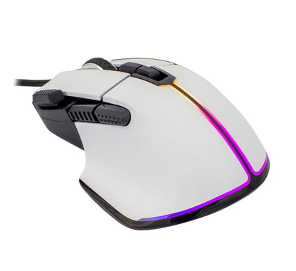 Mouse Ottico USB Gaming 12000 Dpi 9 Tasti Retroilluminazione LED RGB Bianco, MARROK