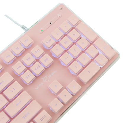 Tastiera Gaming USB 104 Tasti con Retroilluminazione LED Rosa
