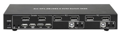 Switch KVM 2 porte DisplayPort1.2 per doppio Monitor