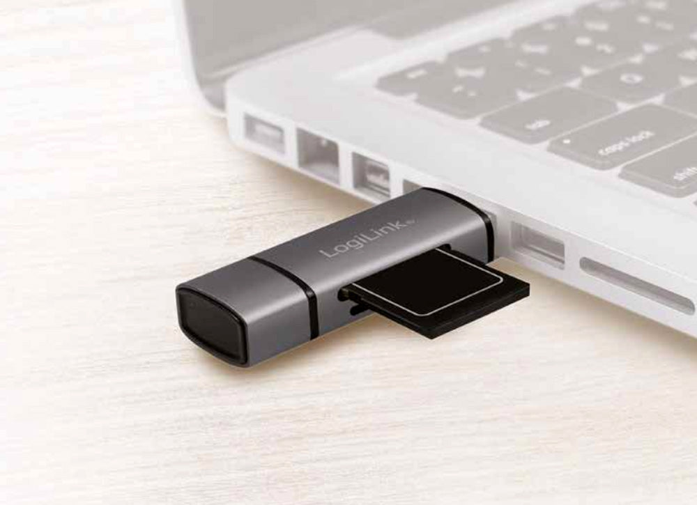 Lettore USB 3.2 Gen 1 di SD e MicroSD con Connessioni USB-C e USB A OTG