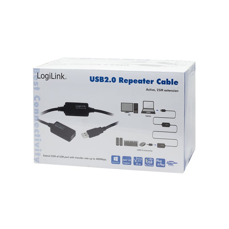 Cavo Amplificatore Prolunga USB A/M a USB-A/F 25m