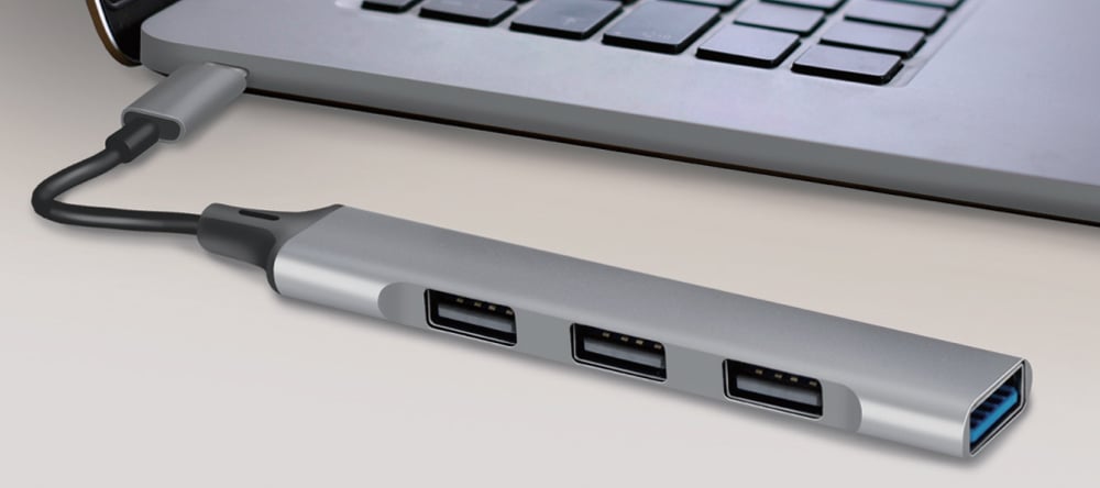 Hub USB 3.2 Ultra Slim a 4 Porte Ingresso USB-C