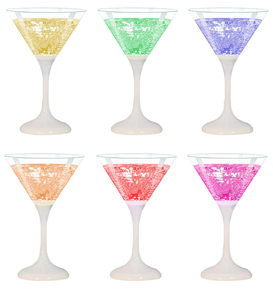 Confezione da 6 Bicchieri da Cocktail con 6 Colorazioni LED