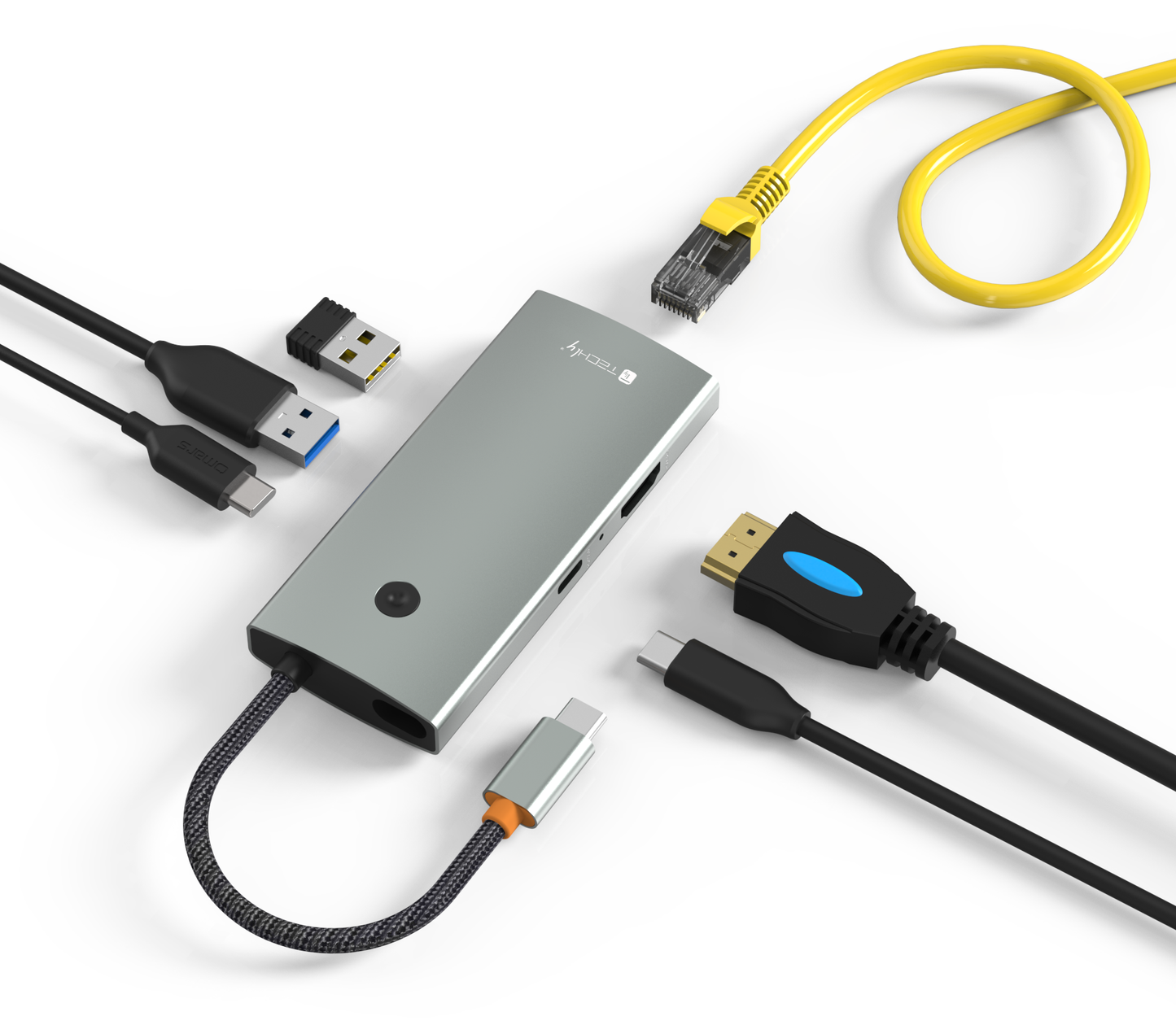 Docking Station Multifunzione Hub USB-C 6 in 1 con interruttore