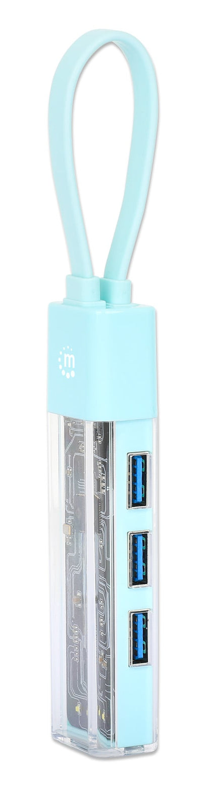 Hub Combo USB 3.2 USB-C e USB-A 4 Porte Verde Trasparente