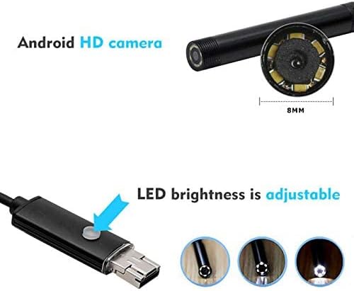 Telecamera di Ispezione WiFi Riloer, 5 m, Lente da 8 mm, Endoscopio Wireless 720P HD, Impermeabile IP67, con 6 LED, Compatibile con iPhone, Android, PC, iPad