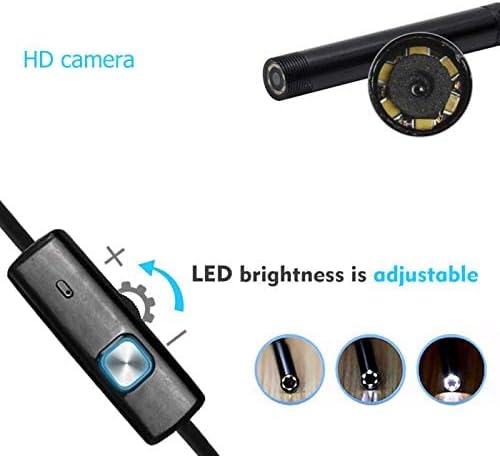 Telecamera di Ispezione WiFi Riloer, 5 m, Lente da 8 mm, Endoscopio Wireless 720P HD, Impermeabile IP67, con 6 LED, Compatibile con iPhone, Android, PC, iPad