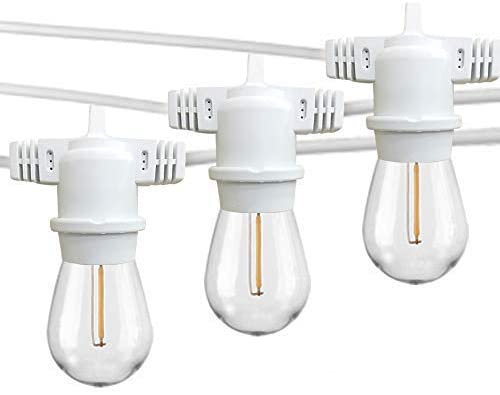 Catena Luminosa Da Esterno Kit Da 10 Lampadine E27 Ip54 220V Doppio Led 10 Metri Per Feste Natale Giardino Bianche