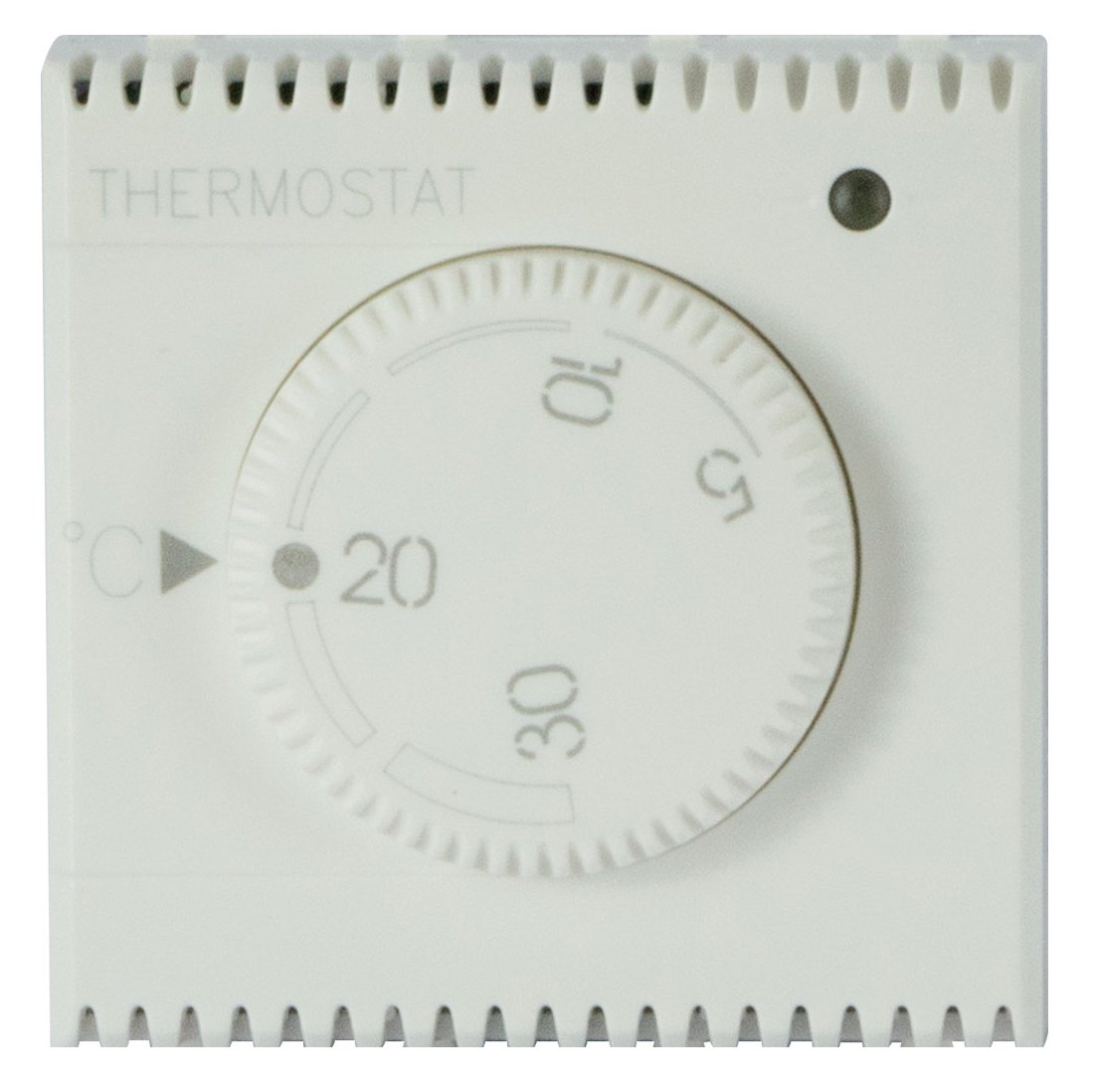 WHITEK S44 Termostato Elettronico con Manopola 230V NA+NC 5A 2 Moduli Bianco Opaco