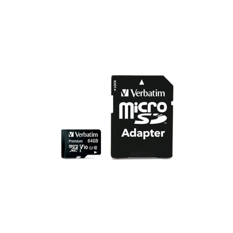 MEMORY CARD MICRO SD/TRANSFLASH 64GB VERBATIM CLASSE 10 44084