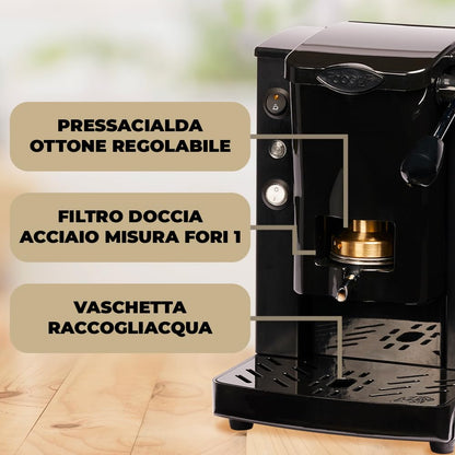 MACCHINA DA CAFFE' FABER SLOT PLAST BASIC TELAIO NERO PLASTICHE NERO PRESSACIALDA IN OTTONE SPNERNBASOTT
