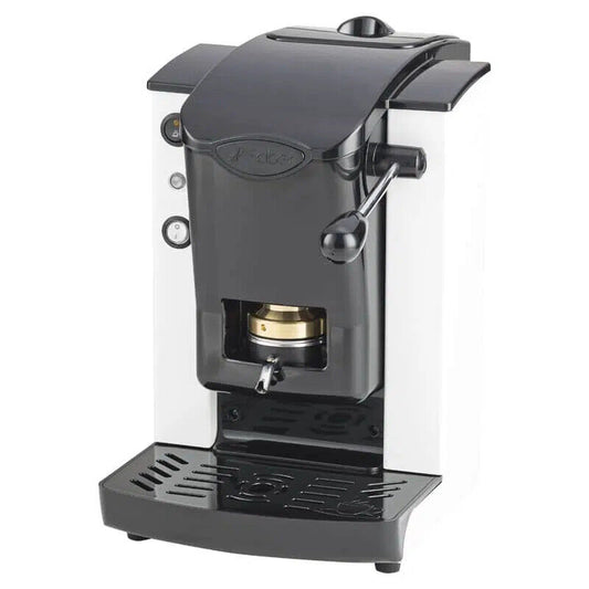 MACCHINA DA CAFFE' FABER SLOT PLAST BASIC TELAIO NERO PLASTICHE BIANCO PRESSACIALDA IN OTTONE SPNERBBASOTT