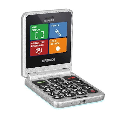 CELLULARE BRONDI FLIPPER DUOS VERDE ACQUA METAL ITALIA