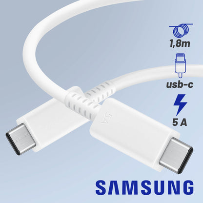CAVO DATI/CARICA PER SMARTPHONE TYPE-C / TYPE-C SAMSUNG 5A 1,8M EP-DX510JWEGEU WHITE