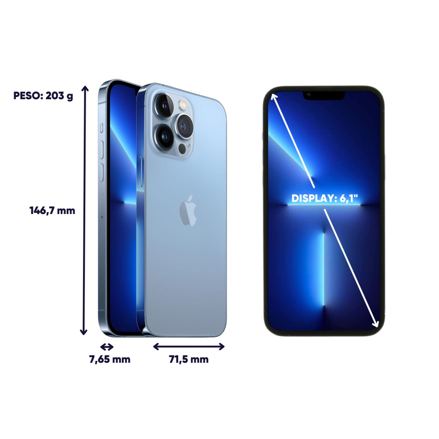 APPLE IPHONE 13 PRO 256GB BLUE SIERRA RICONDIZIONATO GRADO A