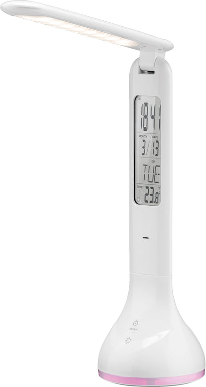 Lampada a LED da Tavolo Ricaricabile con Calendario e Orologio