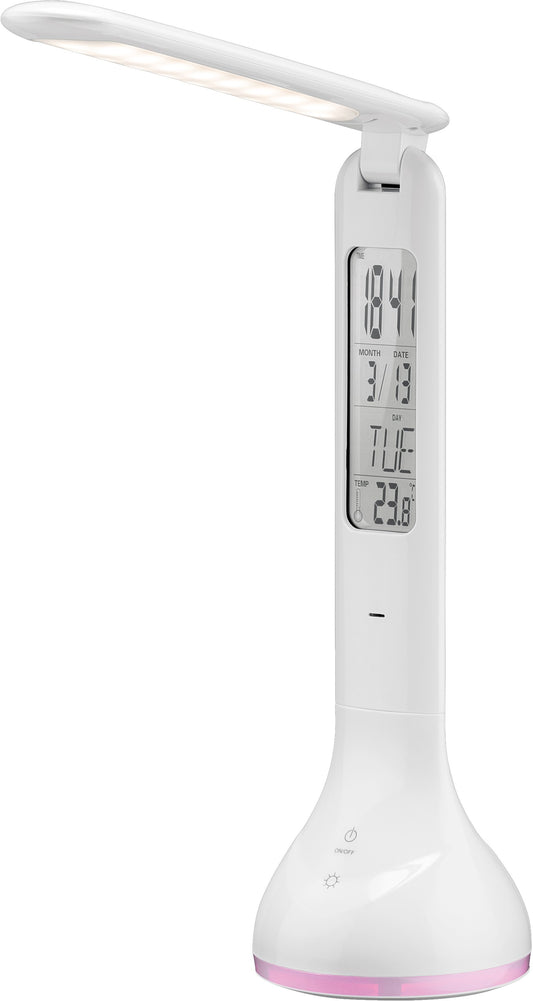 Lampada a LED da Tavolo Ricaricabile con Calendario e Orologio