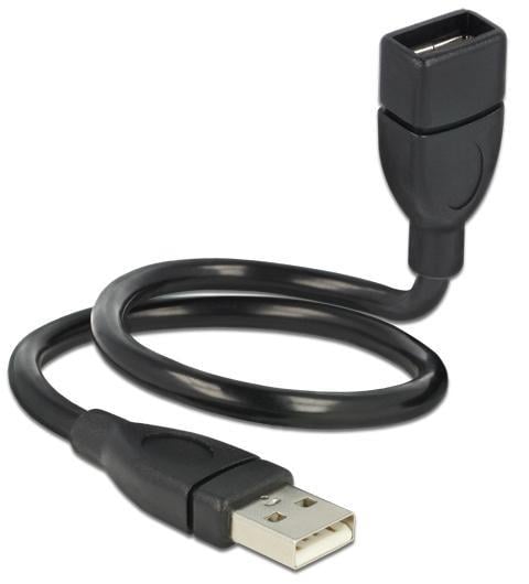 Cavo semi-rigido USB2.0 A Maschio / A Femmina 35cm Nero