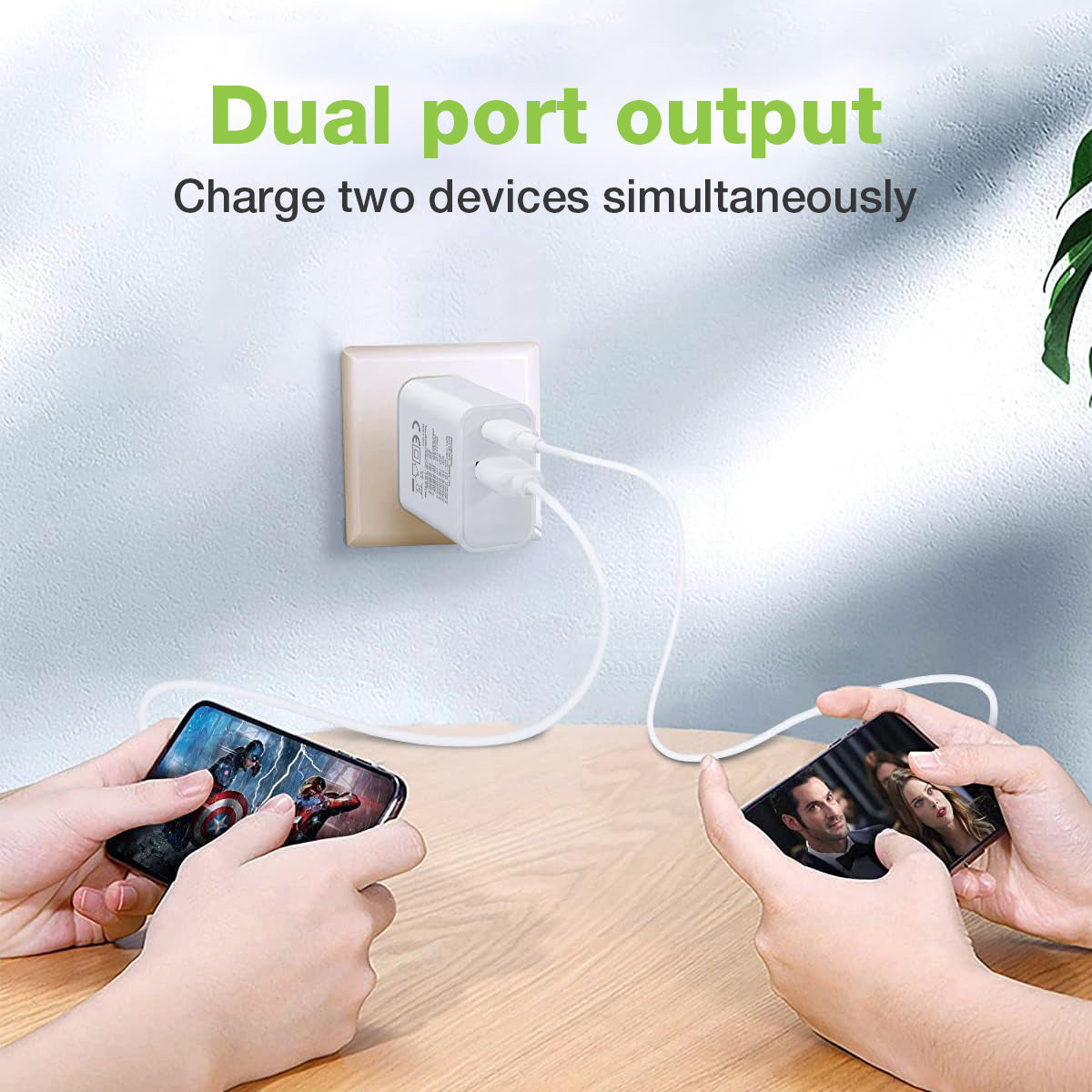 Caricatore Alimentatore GaN USB-C 30W e USB-A QC3.0 da Muro