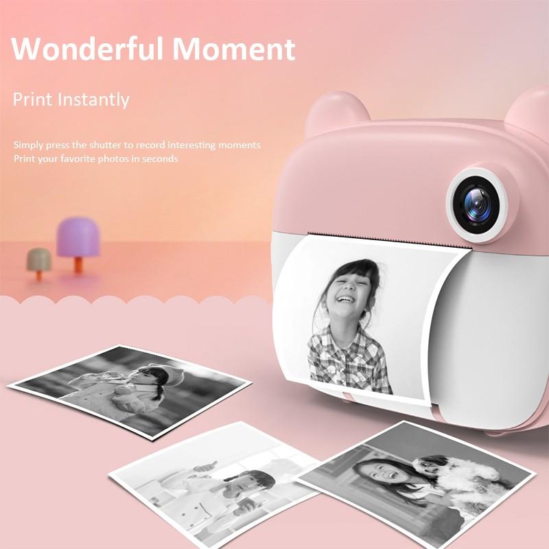 Fotocamera con stampa istantanea per bambini fotocamera per stampa termica fotocamera digitale fotocamera per bambina videocamera per bambini