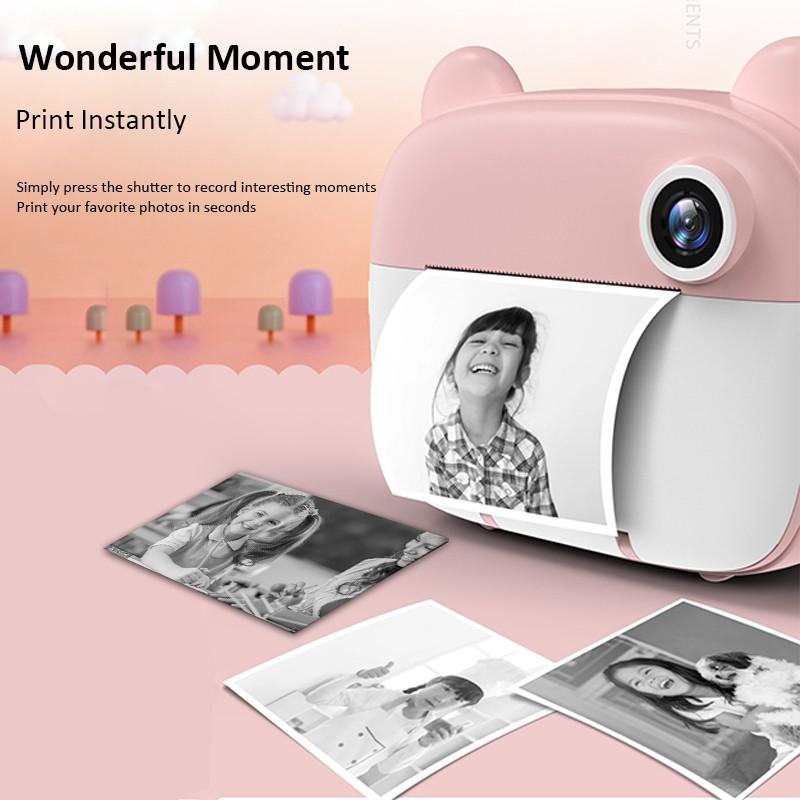Fotocamera con stampa istantanea per bambini fotocamera per stampa termica fotocamera digitale fotocamera per bambina videocamera per bambini