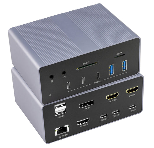 Docking Station 19 in 1 USB-C 8K HDMI 4 Uscite Video