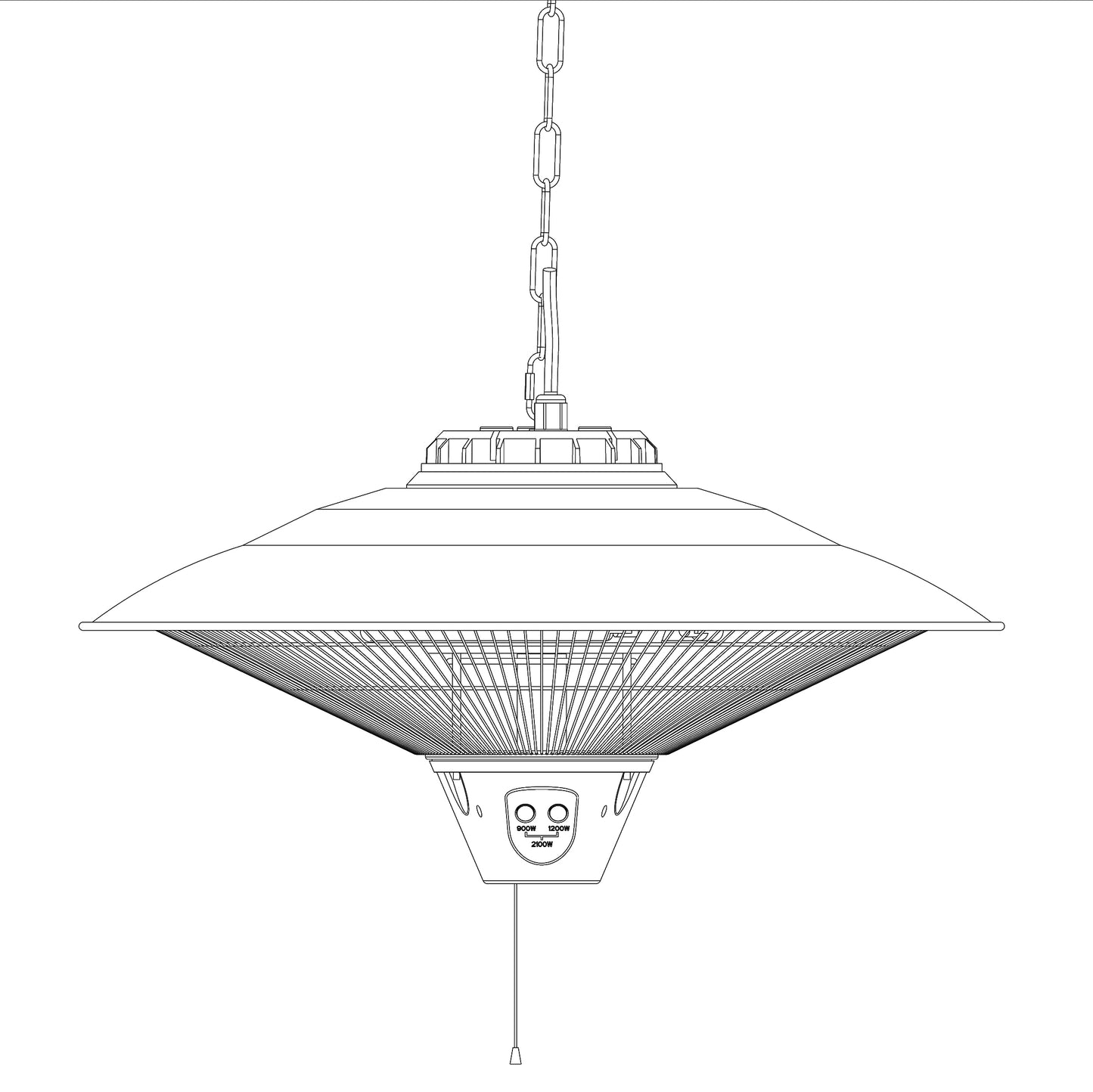 Riscaldatore Radiante da Soffitto per Interno Esterno IP34 2100W