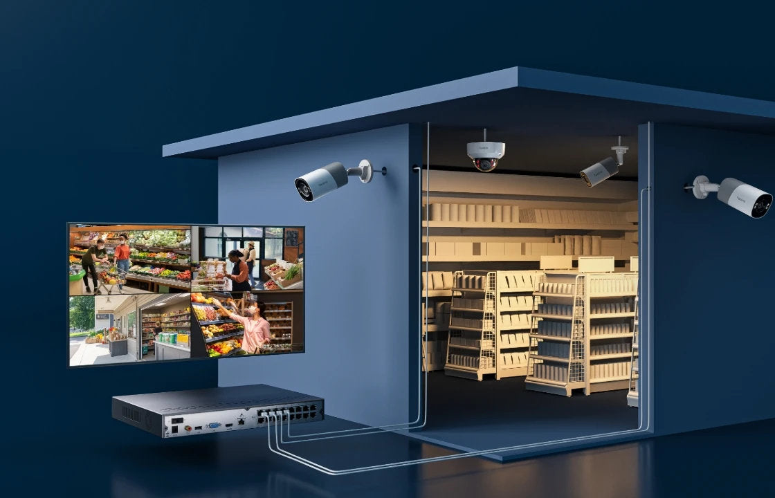 Telecamera di Sicurezza Bullet 8MP Ultra HD 4K PoE IP67, PCB8MZ Serie Professionale