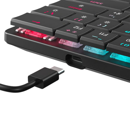 Tastiera Gaming USB-C 62 Tasti con Retroilluminazione LED RGB e 19 Effetti Luce