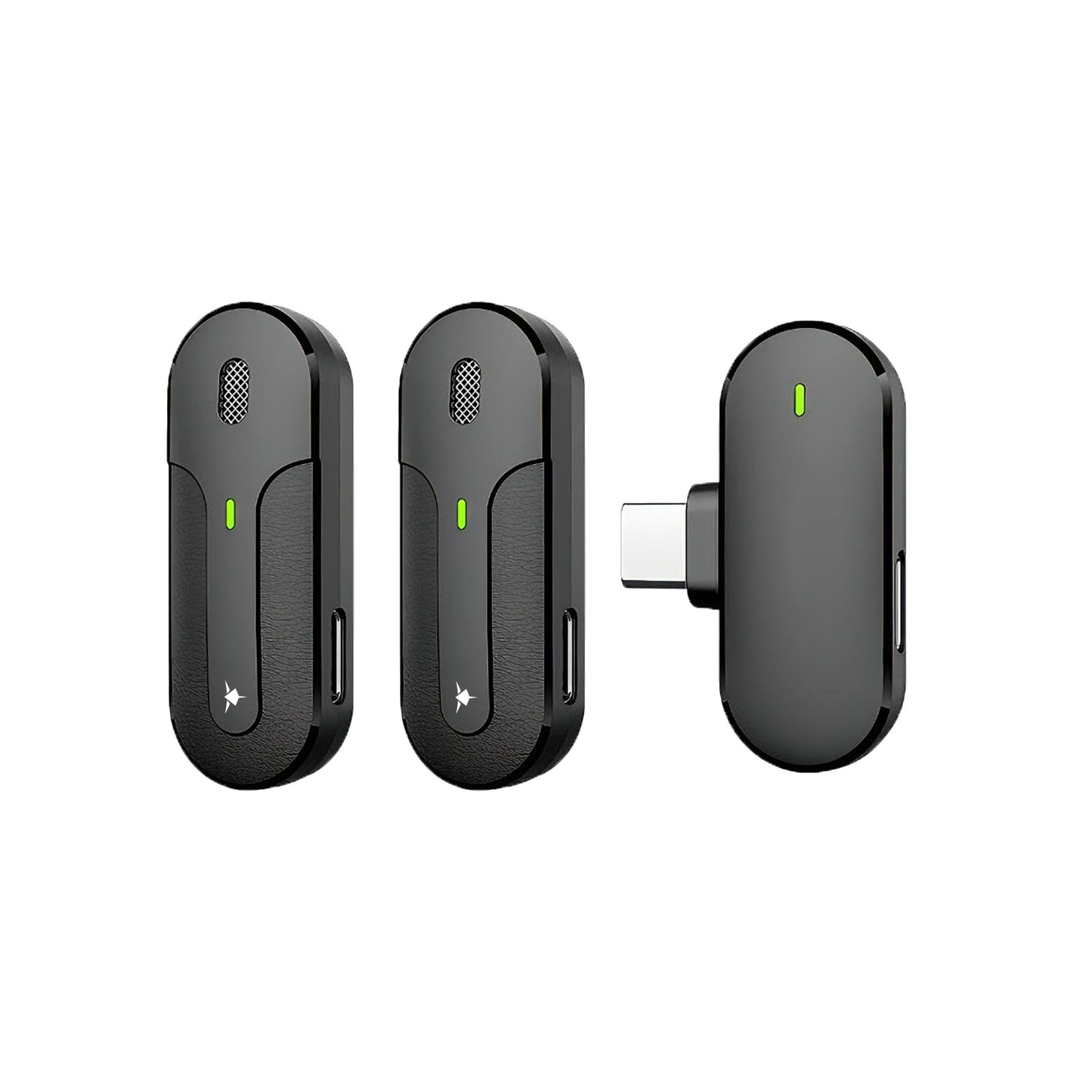 Set 2 Mini Microfoni Lavalier Wireless con Ricevitore USB-C e Custodia di Ricarica, IKORO