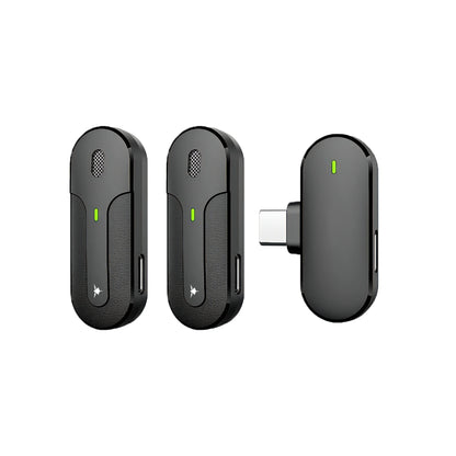 Set 2 Mini Microfoni Lavalier Wireless con Ricevitore USB-C e Custodia di Ricarica, IKORO