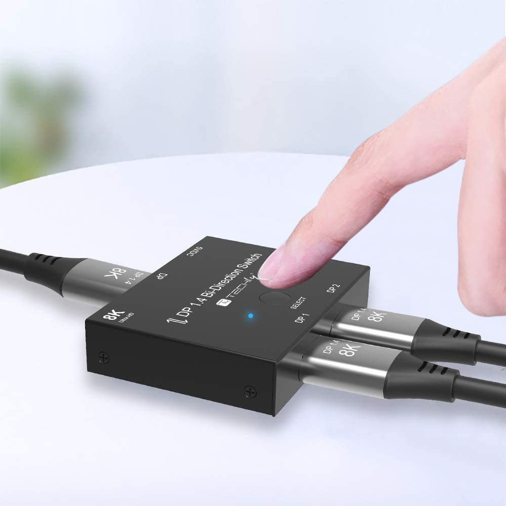 Switch Bidirezionale Convertitore Splitter DisplayPort 8K DP1.4 per Sorgenti Multiple e Display