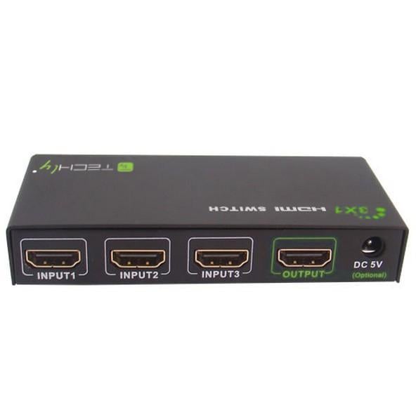 Switch HDMI 3 IN 1 OUT con Telecomando 4K UHD 3D