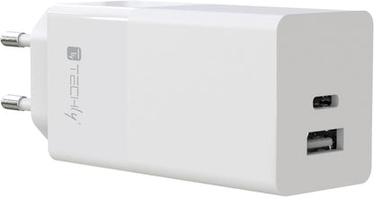 Caricatore Alimentatore USB-C e USB-A da Muro 100W per Smartphone o Tablet