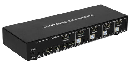 Switch KVM DisplayPort  1.2 e USB 2.0 4 porte con hub e audio