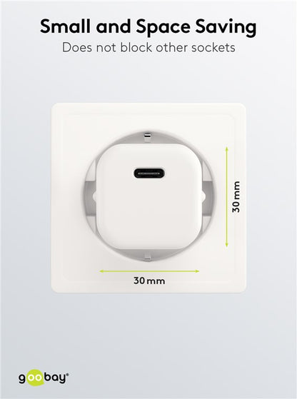 Alimentatore Caricatore Rapido USB-C PD GaN Nano 20W 3A Bianco