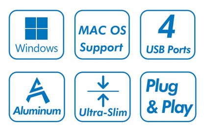 Hub USB 3.2 Ultra Slim a 4 Porte Ingresso USB-C